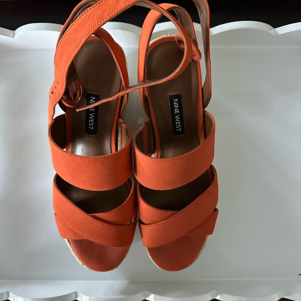 Nine West Orange Espadrille Sandals